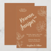 ワイルドにあなたを愛する ラスティック ボーホー ウェディング 招待状 (正面/裏面)