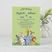 ワイルドにいこう！  ダブルジョイント誕生日パーティー招待状 招待状 (スタンド正面)