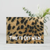 ワイルドにいこう！ ヒョウ柄のパーティー招待状 招待状 (スタンド正面)
