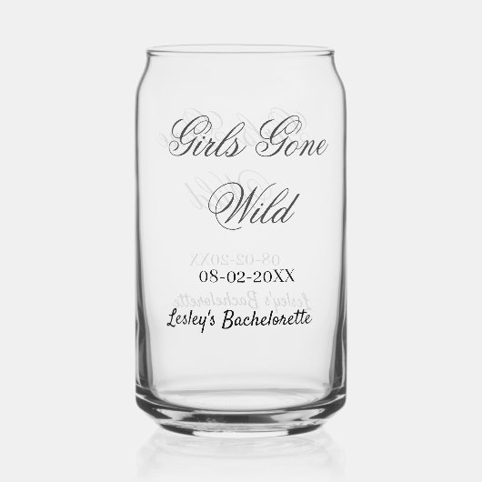 ワイルドにいこう！花嫁の名前とパーティ日付 ガラス缶 (正面)