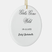 ワイルドにいこう！花嫁の名前とパーティ日付 セラミックオーナメント (右)