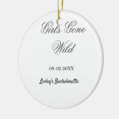 ワイルドにいこう！花嫁の名前とパーティ日付 セラミックオーナメント (左)