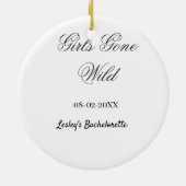 ワイルドにいこう！花嫁の名前とパーティ日付 セラミックオーナメント (裏面)