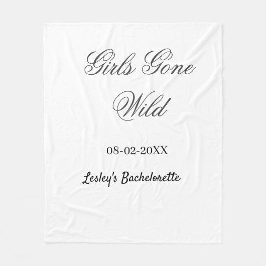 ワイルドにいこう！花嫁の名前とパーティ日付 フリースブランケット (正面)