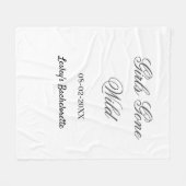 ワイルドにいこう！花嫁の名前とパーティ日付 フリースブランケット (正面(横))