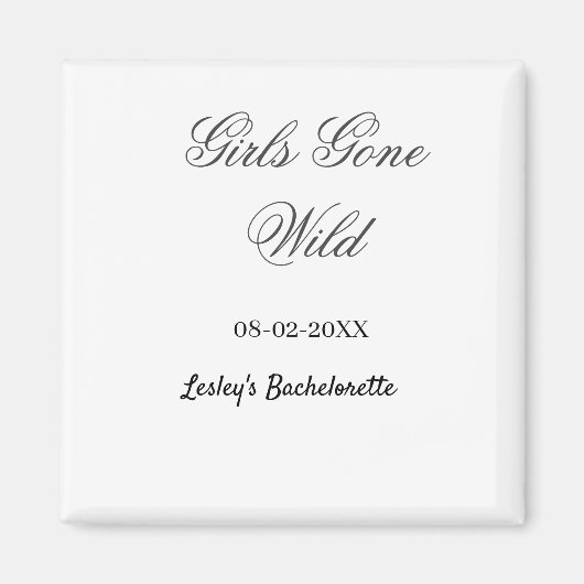 ワイルドにいこう！花嫁の最後の夜の名前と日付 マグネット (正面)