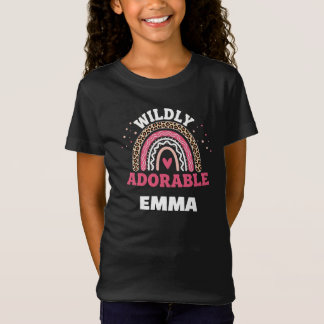 "ワイルドにかわいい オーダーメイド 女の子Tシャツ - ボヘミアン レインボー" Tシャツ