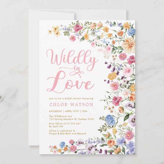 ワイルドに恋する ワイルドフラワーガーデン ブライダルシャワー 招待状 (正面)
