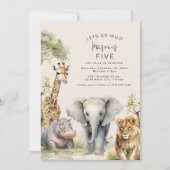 ワイルドに行こう | キッズアニマルバースデーパーティー 招待状 (正面)