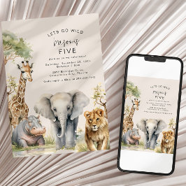 ワイルドに行こう | キッズアニマルバースデーパーティー 招待状