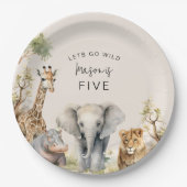 ワイルドに行こう |子供の誕生日パーティー ペーパープレート (正面)