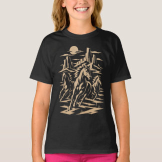 ワイルドに走るマスタング キッズ Tシャツ