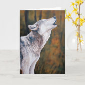 「ワイルドの呼び出し」ウルフアートノテカード カード (黄色い花)