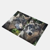 ワイルドの灰色の狼 ドアマット (アングル)