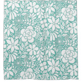 ワイルドはっきりしたホワイトフラワーガーデンシャワーカーテン シャワーカーテン (正面)