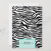 ワイルドアクアファンシーゼブラランジェリーシャワーバチェロレッテ 招待状 (裏面)