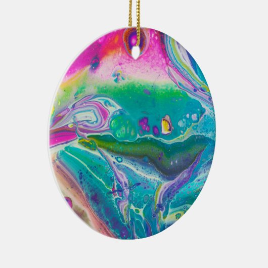 ワイルドアサイケデリッククリルの注ぎ芸術 セラミックオーナメント (右)