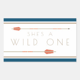 ワイルドアステカワン |最初の誕生日 長方形シール