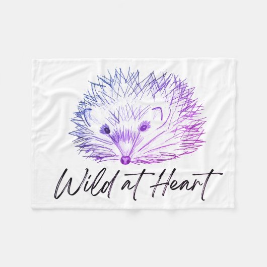 ワイルドアットハートヘッジホッグスケッチ フリースブランケット (正面(横))