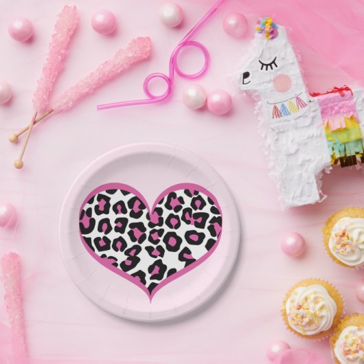 ワイルドアットハートレオパード印刷 ペーパープレート (パーティー)