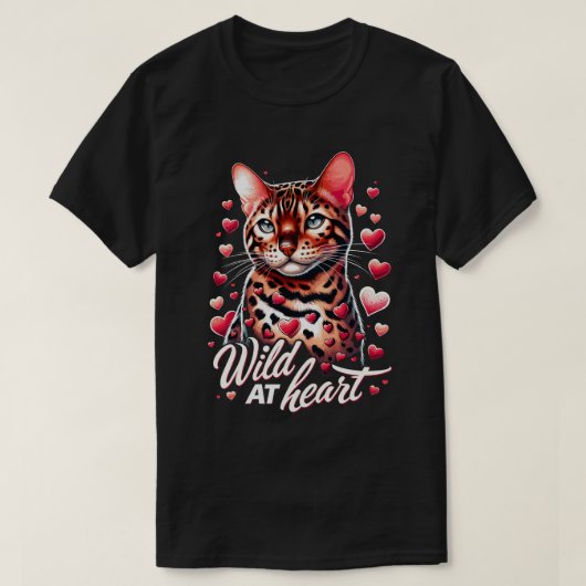 ワイルドアットハート – ベンガルキャットラブティー Tシャツ (デザイン正面)