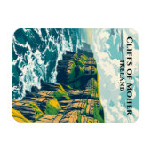 ワイルドアトランティックウェイアイルランドのモハーの崖 マグネット (横)