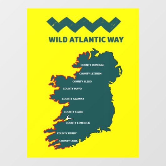 ワイルドアトランティックウェイアイルランドの沿岸旅行 ウィンドウサイン (シート)