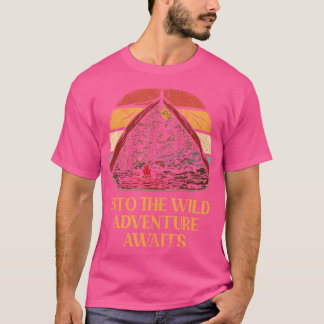 ワイルドアドベンチャーにキャンプ屋外カムを待つ Tシャツ