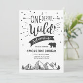 ワイルドアドベンチャー最初の誕生日の招待状1男の子 招待状 (スタンド正面)