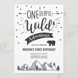 ワイルドアドベンチャー最初の誕生日の招待状1男の子 招待状
