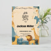 ワイルドアドベンチャー4thバースデーマスタードとダスティーブルー 招待状 (スタンド正面)