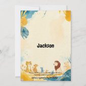 ワイルドアドベンチャー4thバースデーマスタードとダスティーブルー 招待状 (裏面)