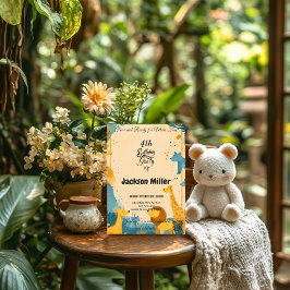 ワイルドアドベンチャー4thバースデーマスタードとダスティーブルー 招待状