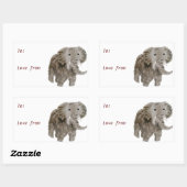 ワイルドアニマルアートエレファントカスタム 長方形シール (シート)