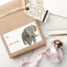 ワイルドアニマルアートエレファントカスタム 長方形シール