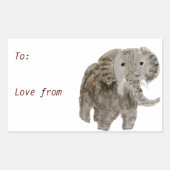 ワイルドアニマルアートエレファントカスタム 長方形シール (正面)