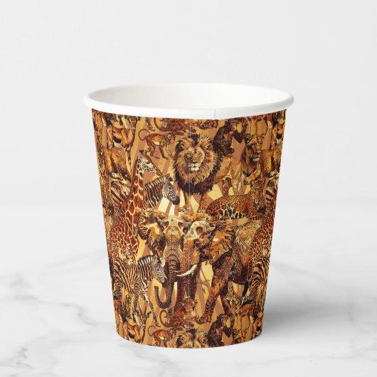 ワイルドアニマルコラージサファリバチェロレッテID1149 紙コップ (右)