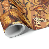 ワイルドアニマルコラージサファリID1149 ラッピングペーパー (ロールコーナー)