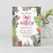 ワイルドアニマルサファリガール2nd誕生日パーティー 招待状 (スタンド正面)