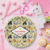 ワイルドアニマルサファリジャングルパターン誕生日 ペーパープレート (パーティー)