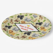 ワイルドアニマルサファリジャングルパターン誕生日 ペーパープレート (アングル)