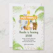 ワイルドアニマルジャングルサファリバースデーパーティー 招待状 (正面)