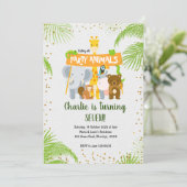ワイルドアニマルジャングルサファリバースデーパーティー 招待状 (スタンド正面)