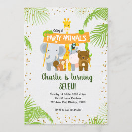 ワイルドアニマルジャングルサファリバースデーパーティー 招待状