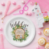 ワイルドアニマルズウッド誕生日 ペーパープレート (パーティー)