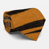 ワイルドアニマルタイガーストライプのプリントアートデザイン ネクタイ (ロール)