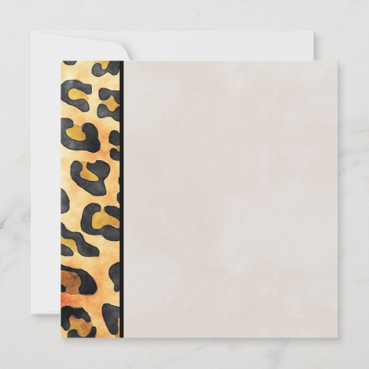 ワイルドアニマルプリントとワイングラスバチェロレッテ 招待状 (裏面)