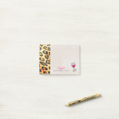 ワイルドアニマルプリントとワインバチェロレッテ ポストイット (デスク上)