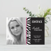 ワイルドアニマルプリントゼブラ卒業発表 招待状 (スタンド正面)