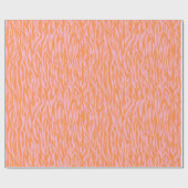 ワイルドアニマルプリントピンクサファリテーマ ラッピングペーパー (フラット)